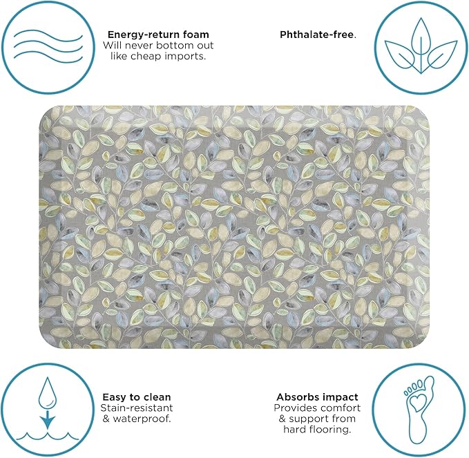 GelPro Anti-Fatigue Designer Comfort Kitchen Floor Mat Orchard Grey Lake 20x32