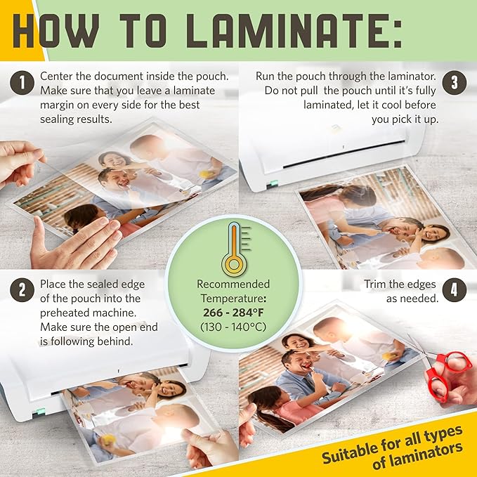 Matte Thermal Laminating Pouches, 11.5 x 17.5 Inches, Matte Finish, 3 Mil Thick, 50 Pack, Suited for Menu Size Laminating Sheets 11 x 17