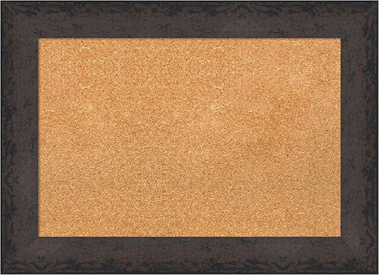 Amanti Art Natural Cork Board for Wall, 21x29 Vision Board with Black Wood Frame, Medium Corkboard Office Decor for Home Organization, Modern Corkboard Pinboard to Display Items for Home Organization