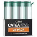 Everest Ultra Slim Cat6a Ethernet Patch Cables 0.5ft Green by EverestMediaSolutions
