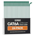 Everest Ultra Slim Cat6a Ethernet Patch Cables 1.5ft Green by EverestMediaSolutions