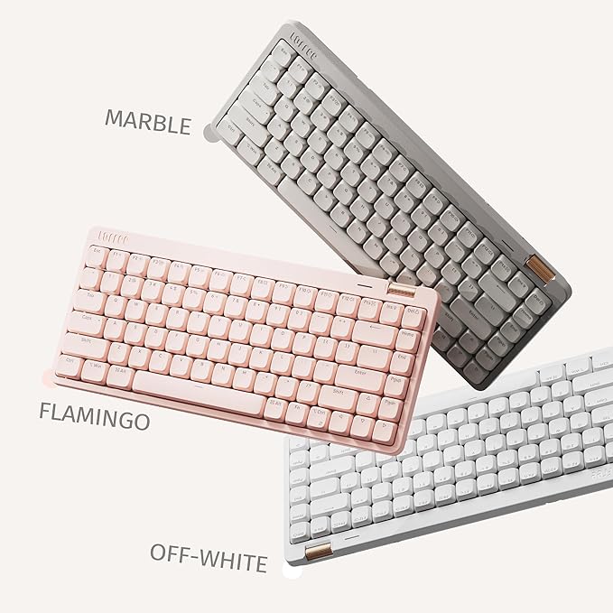 Flow Lite 100 Keys Low Profile Mechanical Keyboard, Swappable Rechargeable Wireless Keyboard with 2.4G Receiver, Bluetooth and Wired Connection for Windows, Mac/Specter Linear Switches (Flamingo)