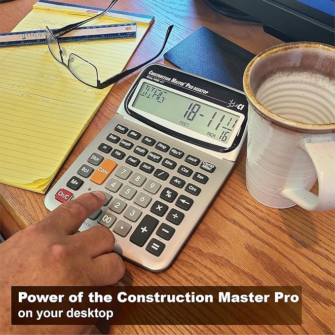 Calculated Industries 44080 Construction Master Pro-Desktop Advanced Construction Math Feet-Inch-Fraction Calculator with Trig Tool for Architects, Estimators, Contractors, Builders and Remodelers