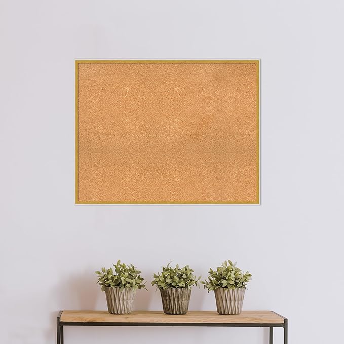 Amanti Art Natural Cork Board for Wall, 29x37 Vision Board with White Frame, Large Corkboard Office Decor for Home Organization, Modern Corkboard Pinboard to Display Items for Home Organization in