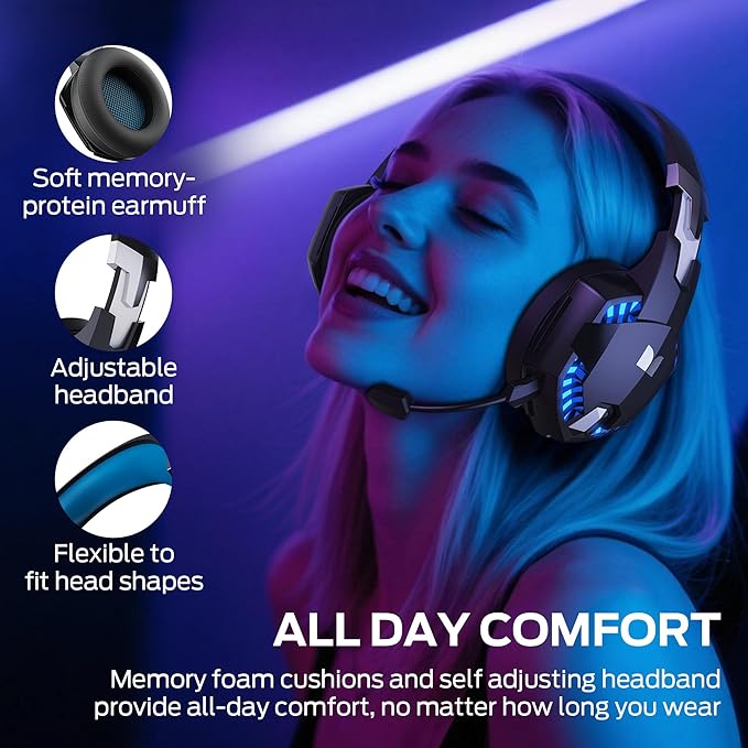 Monster Mission 300 Wireless Gaming Headset, 2.4GHz/Bluetooth Gaming Headphones, Low Latency, Stereo, Audio Location Recognition, 48H Battery Life, Suitable for PS5, PC, PS4 and Other Gaming Devices