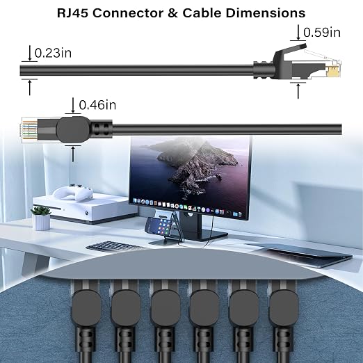 Cat 6 Outdoor Ethernet Cable 40 ft, Support Cat8/7 Network, 10Gbps 550MHz - Image 5