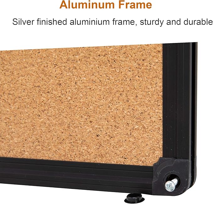 2 Pack 36 x 24 Inch Cork Notice Board Bulletin Message Memo Pin Board, Black Aluminum Frame