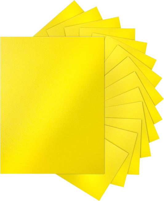 120 Sheets Solar Yellow Shimmer Cardstock 8.5 x 11 Crafts Paper, 250gsm/92lb Premium Glossy Paper Card Stock for Cards Making, Greeting Cards, Wedding Invitations, Menus