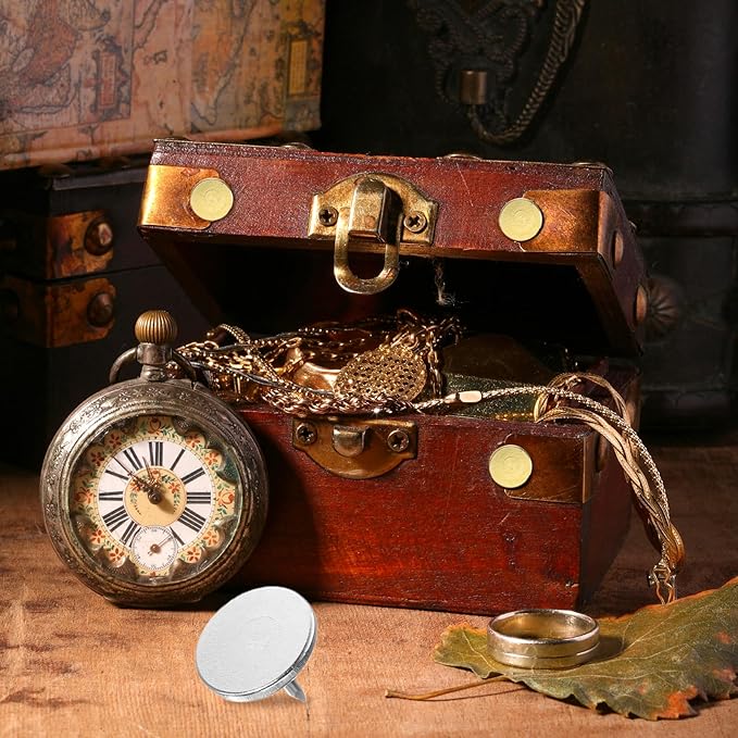 uxcell 100Pcs Upholstery Tacks, 11mmx10mm Flat Head Thumb Tack Decorative Furniture Nails Push Pins for Furniture Sofa Headboards, Silver