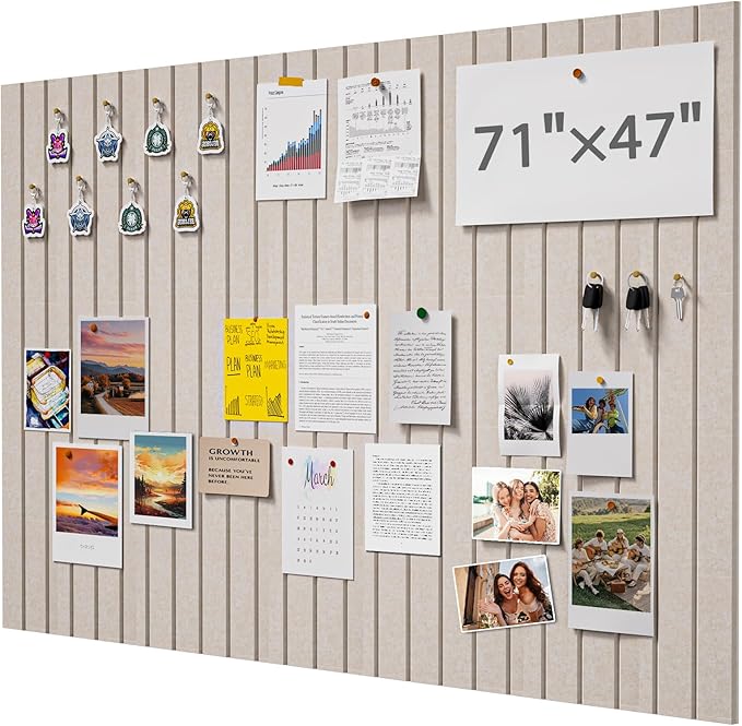 Soundsbay Large Cork Board, 71" x 47" Bulletin Board, 3 Pack Felt Wall Tiles Self-Adhesive, Pin Board for Walls Office Home Classroom Decor