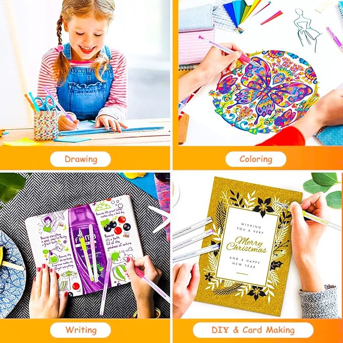 Soucolor Gel Pens for Adult Coloring Books, Deluxe 120 Pack-60 Colored Gel Pens, 60 Refills and Travel Case, with 40% More Ink Gel Art Markers Set for Drawing Journaling Scrapbooking Art Kit Supplies