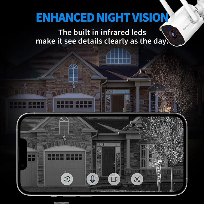 Septekon 2K Security Camera Outdoor 2 Pack, 2.4G WiFi Home Security Cameras - Image 3