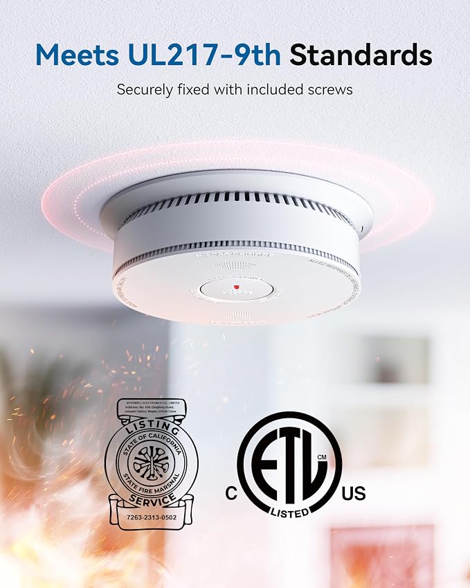 SITERWELL Smoke Detector 10 Year Battery Operated, Smoke Alarm - Image 2