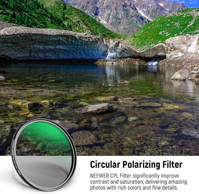 NEEWER 67mm Polarizer Filter, 24 Layer Multi Resistant Nano Coated MC CPL - Image 2