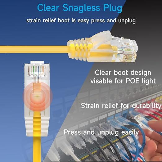 Cat6a Slim Ethernet Patch Cable 2 ft, Cat6a Patch Cable - Image 4