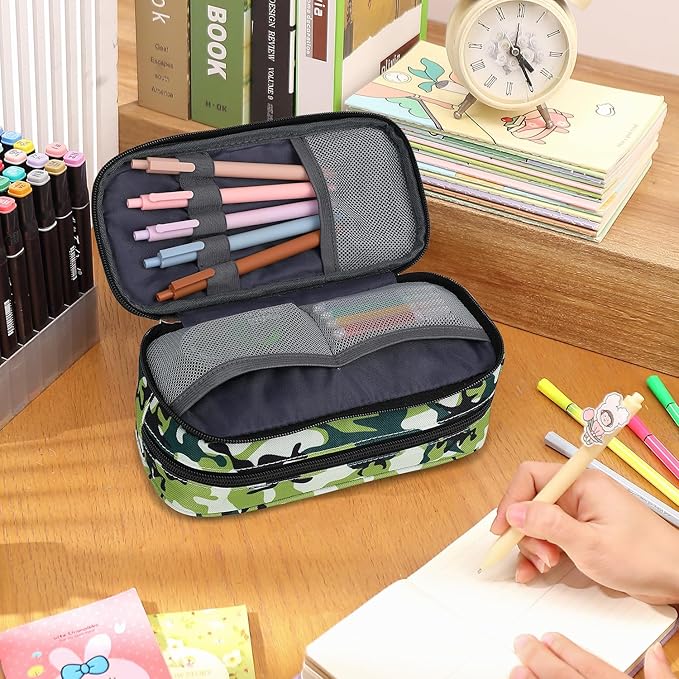 Pencil Cases for kids, Large Capacity Pencil Pouch, Office College School Marker Organizer Case pen for Men Women Adult Teens