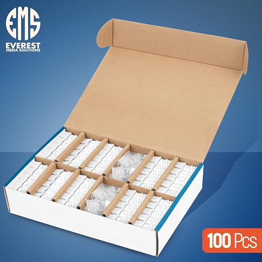 Everest 90° Angled RJ45 Cat6A Keystone Jacks 100-Pack in White - Image 2