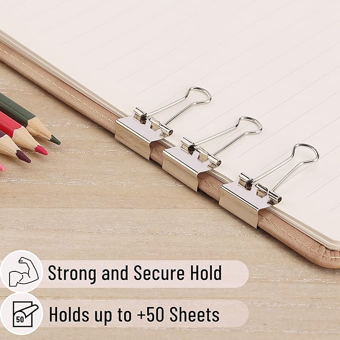 Mr. Pen Binder Clips - 50 Pack, 0.75 in Silver Mini Clips for Paper and Office Use