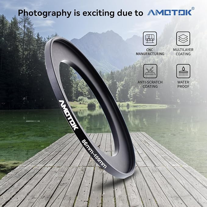 86mm Lens to 105mm Camera Lens Adapter, 86mm to 105mm Filter Step up Ring - Image 2