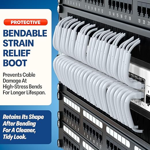 Everest Ultra Slim Cat6a Ethernet Patch Cables 7ft White - Image 3