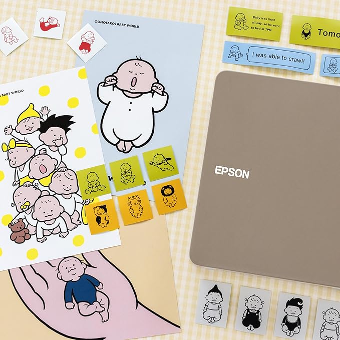 Epson LABELWORKS 218BMGYPX Genuine PET (Polyester) Tape Cartridge - Black on Matte Light Gray Designer Craft Label Maker Tape - 3/4" (18MM) Wide, 26'