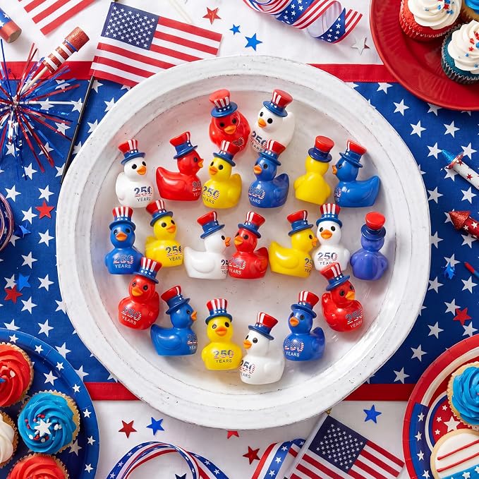 Skylety 36 Pcs Patriotic Mini Ducks 4th of July Independence Day Party Decor - Image 4