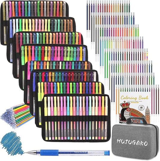 320 Pack Gel Pens Set,160 Colored Gel pen with 160 Refills 100% More Ink, Include Glitter Metallic Pastel Neon Morandi Gel pens for Adults Coloring Books Drawing Crafts Bullet Journaling