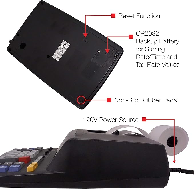 Sharp 12-Digit Print Calculator Desktop Size Adding Machine, Perfect for Everyday Use and Office, Bright, Large Easy-to-Read Numbers on Both The Display and The Two-ColorPrinted Tape (EL2196BL)