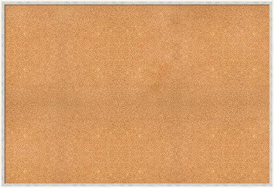 Amanti Art Natural Cork Board for Wall, 35x51 Vision Board with White Frame, Oversize Corkboard Office Decor for Home Organization, Modern Corkboard Pinboard to Display Items for Home Organization in