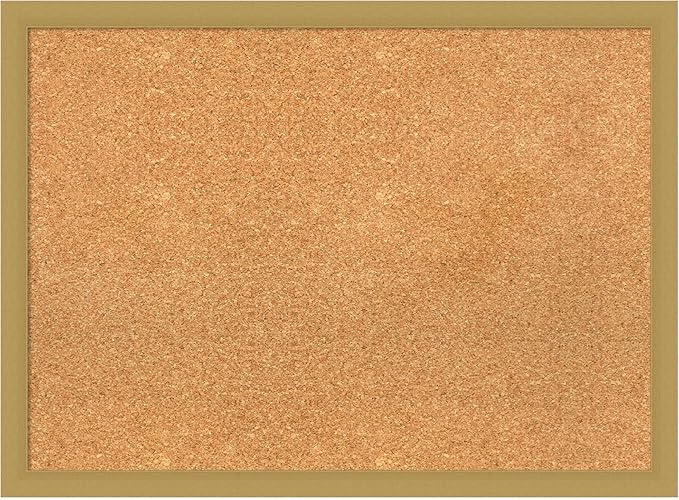 Amanti Art Natural Cork Board for Wall, 22x30 Vision Board with Gold Frame, Medium Corkboard Office Decor for Home Organization, Casual Corkboard Pinboard to display items for home organization