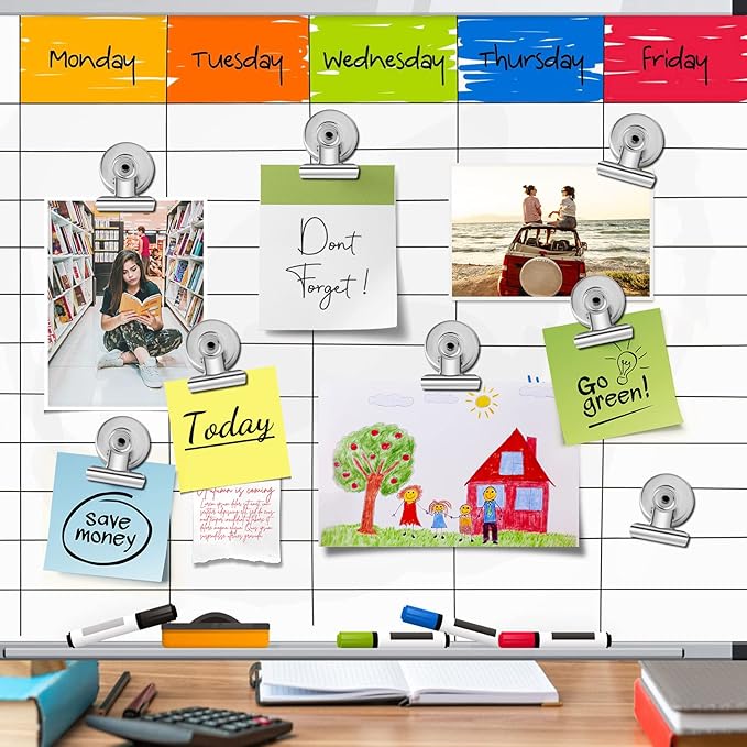 Grtard Magnetic Clips 40 Pack Fridge Magnets Clips Magnetic Hooks Clips, Strong Refrigerator Magnets Clips, Whiteboard Magnetic Clips, 1.2 Inch