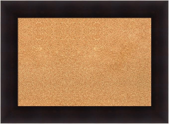 Amanti Art Natural Cork Board for Wall, 22x30 Vision Board with Brown Wood Frame, Medium Corkboard Office Decor for Home Organization, Country Rustic Corkboard Pinboard to Display Items for Home
