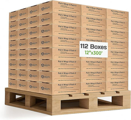 HexcelWrap Mini - Honeycomb Packing Paper, Eco-Friendly, Sustainable Paper Bubble Wrap for Shipping & Moving, Cushioned Packing Material in Dispenser - White, Pallet of 112, 12" x 300'