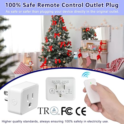 Remote Plug in On Off Switch, Wireless On/Off Light Switch Wall Mounted - Image 2