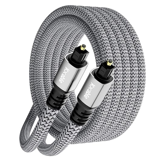 Optical Audio Cable 30 FT, Digital Audio Cable, Toslink Fiber Optic Cord by Kxable
