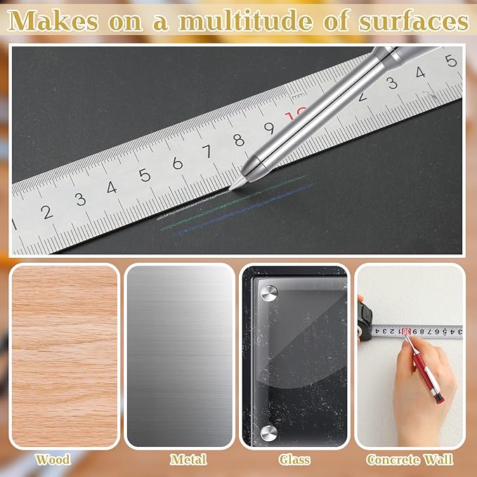 Spakon 60 Pcs 2.8mm Lead Refill Carpenter Construction Pencils Marker Lead Refills Dry Mechanical Woodworking Pencil Tools for Writing Drawing Drafting (Multicolor)