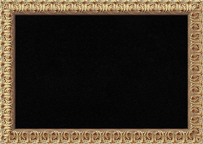 Amanti Art Black Cork Board for Wall, 19x27 Vision Board with Gold Wood Frame, Medium Corkboard Office Decor for Home Organization, Traditional Corkboard Pinboard to display items for home
