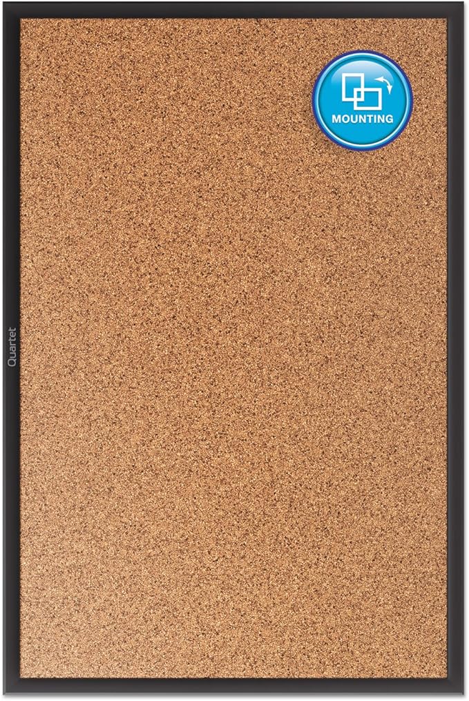 Quartet Cork Board, Bulletin Board, 8' x 4' Corkboard, Black Frame (2308B)