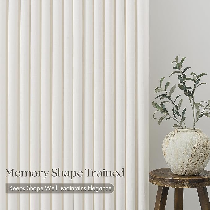 Extra Long 120 Inch Cream Pinch Pleated Curtains - Image 3