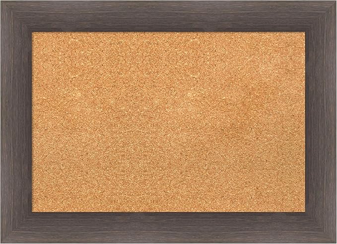 Amanti Art Natural Cork Board for Wall, 21x29 Vision Board with Brown Wood Frame, Medium Corkboard Office Decor for Home Organization, Country Rustic Corkboard Pinboard to Display Items for Home