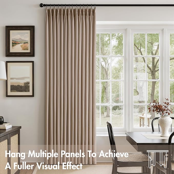 Memory Trained Pinch Pleated Curtains 108 Inches Long, Viral Linen Pinch Pleat - Image 4