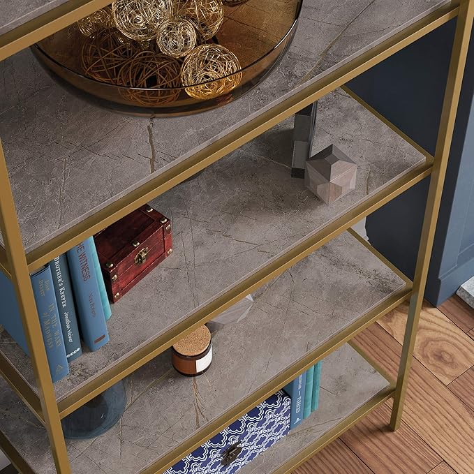 Sauder International Lux Open Shelving, Deco Stone Finish