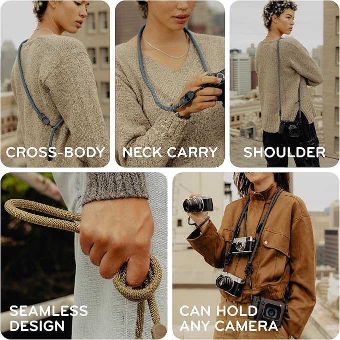 Peak Design Rope Camera Strap – Woven Nylon, 46.65" Crossbody, Fixed Length - Image 3