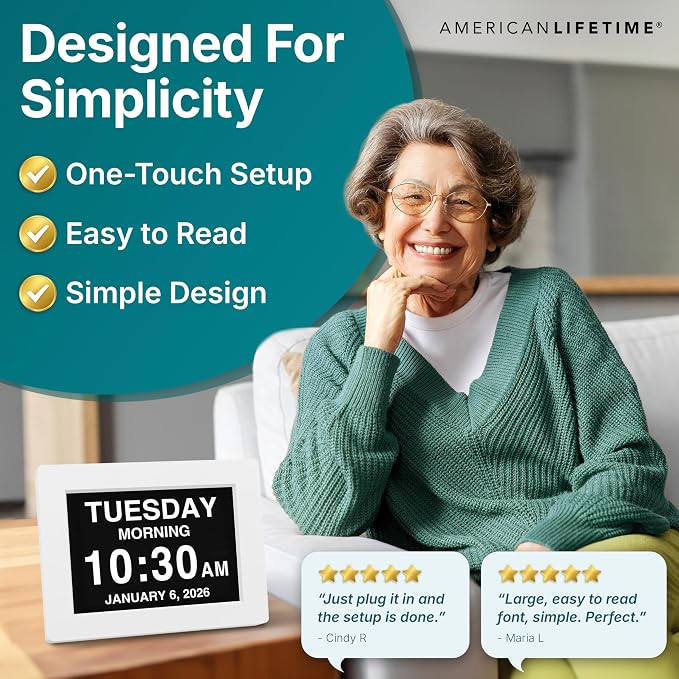 American Lifetime 【New 2025】 Dementia Clock Large Clock - Image 4
