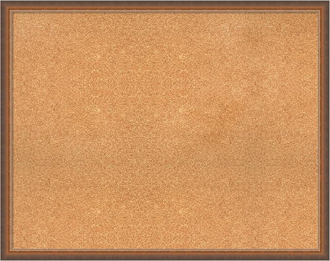 Amanti Art Natural Cork Board for Wall, 30x38 Vision Board with Bronze Frame, Large Corkboard Office Decor for Home Organization, Modern Corkboard Pinboard to Display Items for Home Organization in
