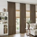 Pinch Pleated Dark Brown Curtains 90 Inches Long by Twodrapes