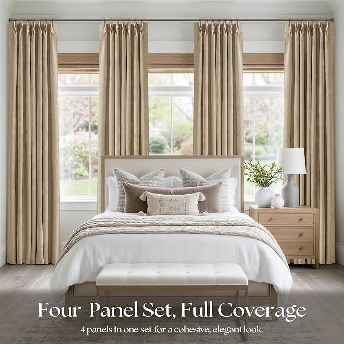 Burlywood Birch Linen Semi Sheer 108 Inch Curtains - Image 6
