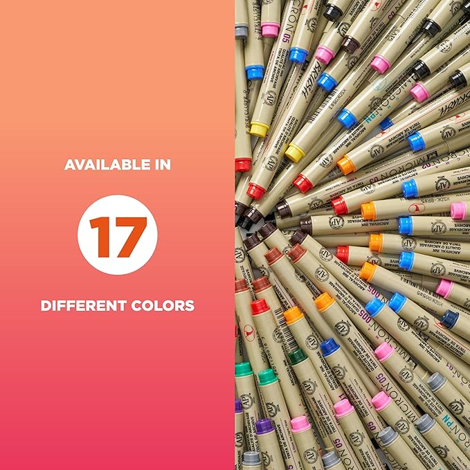 SAKURA Pigma Micron Fineliner Pens - Archival Black Ink Pens - for Writing or Drawing for Artists, Crafters & DIY Gifts Projects - Assorted Point Sizes - 72 Count