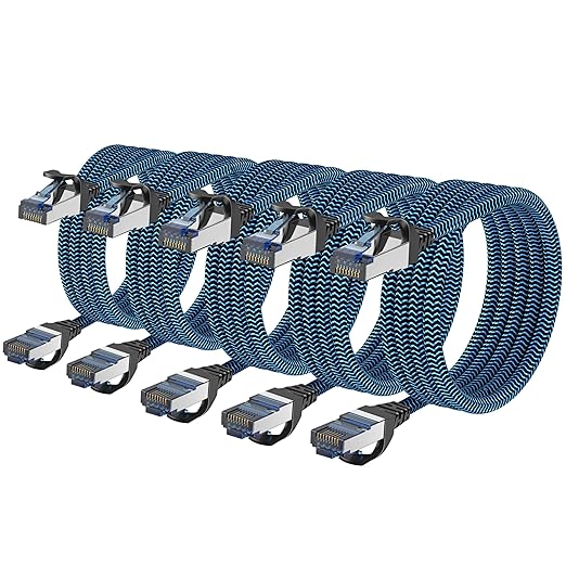 Cat8 Ethernet Cable 15 ft 5 Pack, High Speed 40Gbps 2000MHz, Compatible by CABNEER