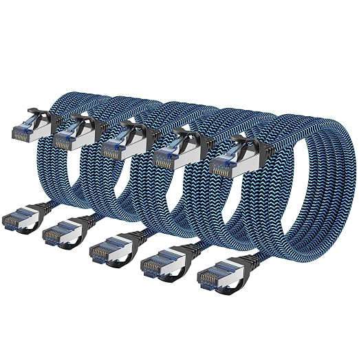 Cat8 Ethernet Cable 8 ft 5 Pack, High Speed 40Gbps 2000MHz, Compatible by CABNEER